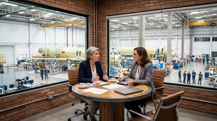 Gestores em reunião numa empresa